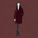 dark maroon sheepskin shawl jacket image